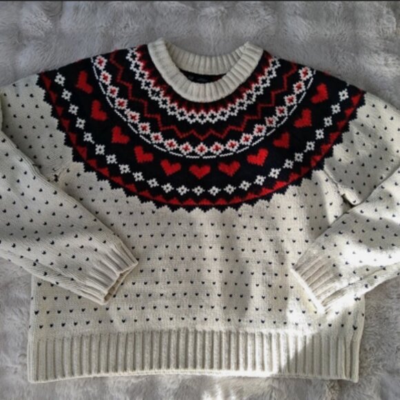 Gap Heart Fair Isle Crewneck Sweater - Picture 3 of 6